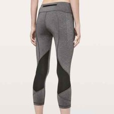 Lululemon Pace Rival Crop Heathered Gray Size 4