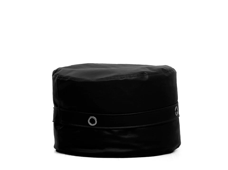 Sofá silla bolsa de frijoles negros con funda de reposapiés imitación cuero sin frijoles XXXL Foto 3 de 4