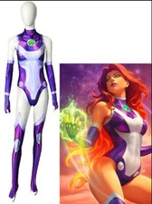 Teen Titans* Starfire Cosplay Jumpsuit Costume Suit Halloween Costume 