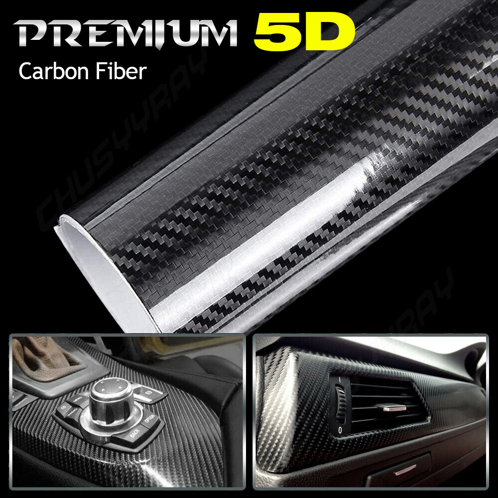 12x60 Inch Carbon Fiber Vinyl Wrap for Car Interior 5D Stickers  