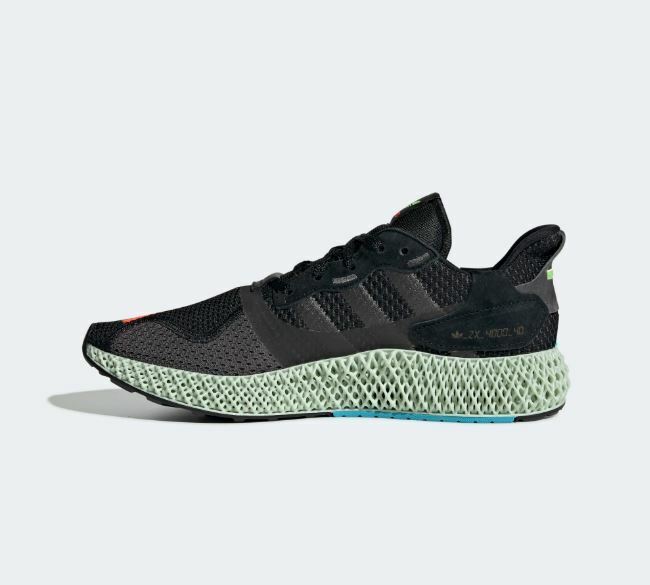 Adidas ZX 4000 4D Black / Yellow / Cyan Running Shoes Mens Adidas ZX 4000 4D Black / Yellow / Cyan Running Shoes Mens