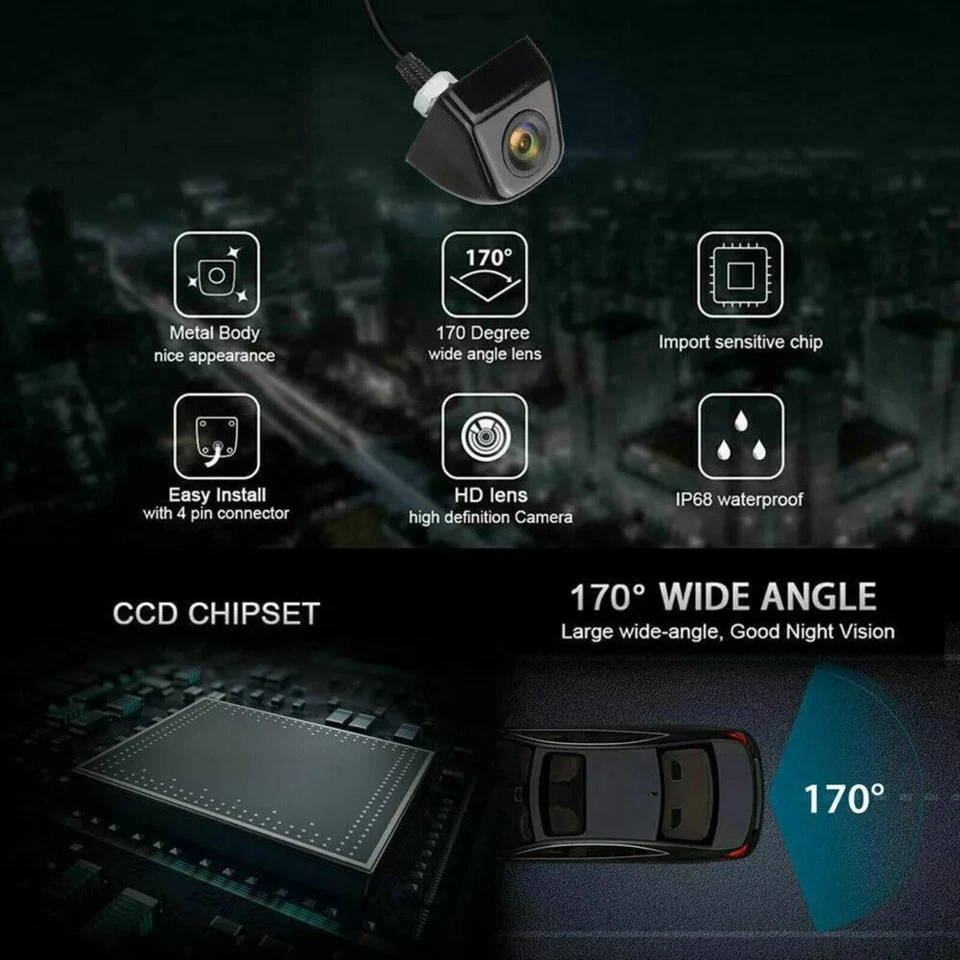 New Backup Camera Rear IP68 Universal for Pioneer DMH-160BT DMH160BT Night Visio - Image 3 of 4