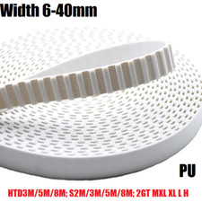 White PU Open End Timing Belt HTD 2GT L H XL MXL for 3D Printer/CNC Width 6-40mm