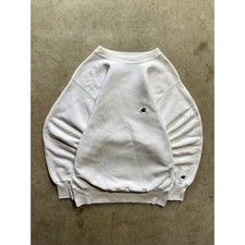 Vintage Champion Reverse Weave White 90s Heavyweight Sweatshirt Medium USA Made