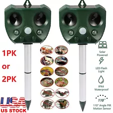 Solar Power Ultrasonic Animal Repeller Pest Repellent Dog Cat Deer Garden Tool