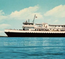 The Pamlico Ocracoke-Cedar Island Ferry NC by W Strong Vintage Postcard Unposted