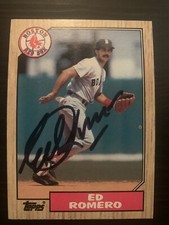 1987 Topps #675 Ed Romero Boston Red Sox Signed Card Autographed