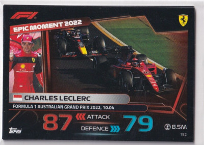 Topps F1 Turbo Attax 2023 Formel 1 Karte Nr. 152 Epic Moment 2022 Leclerc