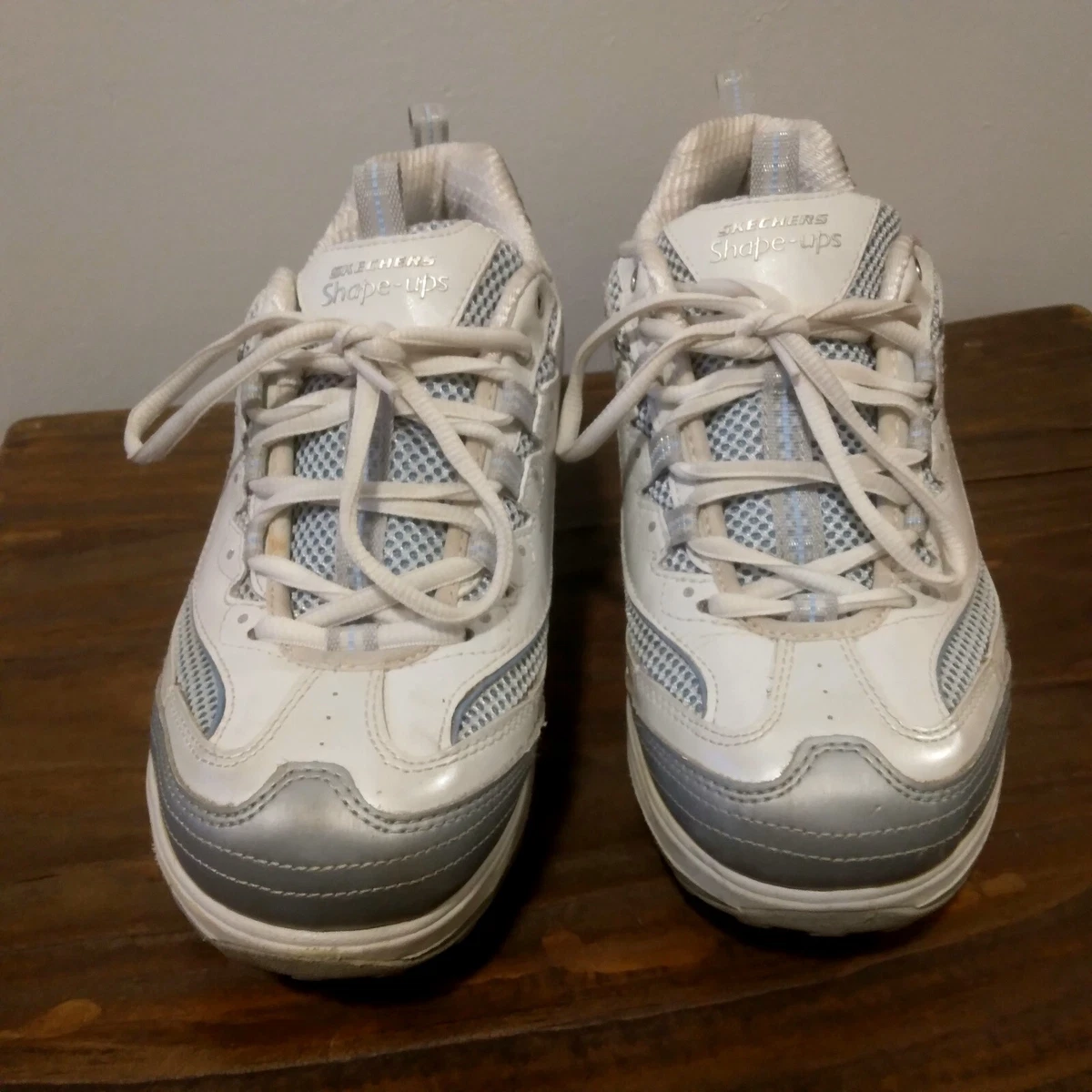 Skechers Shape-Ups Womens US 9, UK EUR 39, Walking Leather White/Gray | eBay