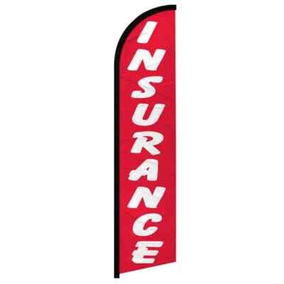 Insurance Windless Full Sleeve Feather Advertising Auto Home Finance Banner Flag