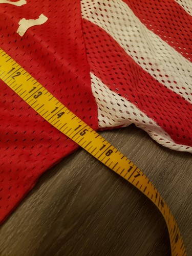 VTG 70s OKLAHOMA SOONERS Red Nylon Mesh Sports Jersey Shirt BOYS Sz M? FLAWS - Picture 9 of 16