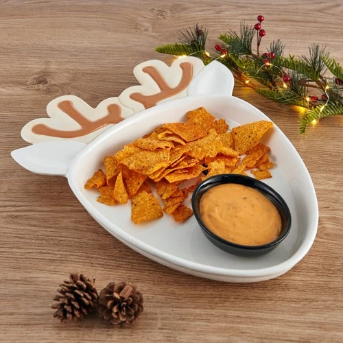 Pfaltzgraff Winterberry Reindeer Chip and Dip Platter - Thumbnail 3