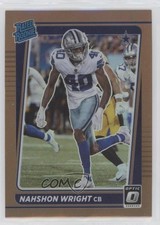 2021 Panini Donruss Optic Rated Rookie Bronze Prizm Nahshon Wright #285 0w5y
