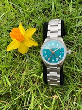 Farer Lander IV 39,5 mm GMT  Sea Green Stahlb...