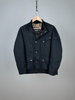 Barbour International Tankoil Men's Black Waxed Cotton Jacket Size M MWX0796 BK7