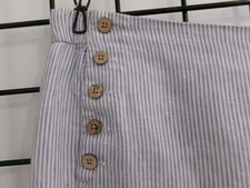 J. JILL LOVE LINEN    LARGE BLUE  WHITE STRIPED / WIDE LEG / CROPPED PANTS