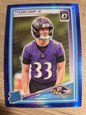 2025 Panini Donruss Optic Tyler Loop Blue Hyper Rated Rookie Card #227 Ravens