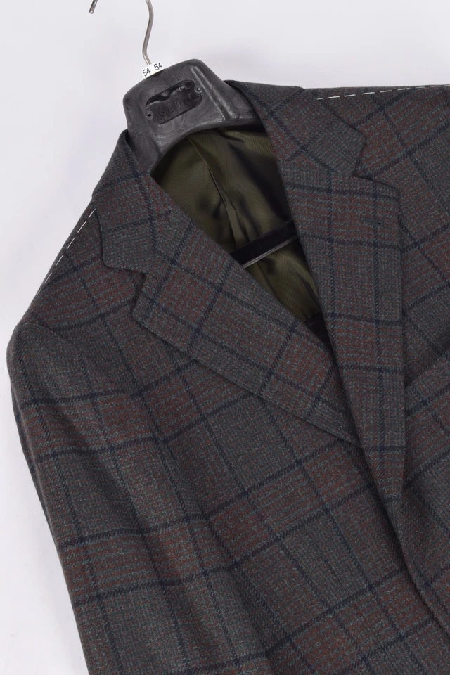 Cesare Attolini $5500 handmade cashmere blazer US 44 EU 54 check - Image 2 of 4