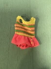 VTG 70s Living Fluff Outfit #1143 Romper Swimsuit SKIPPER Barbie Striped Yellow