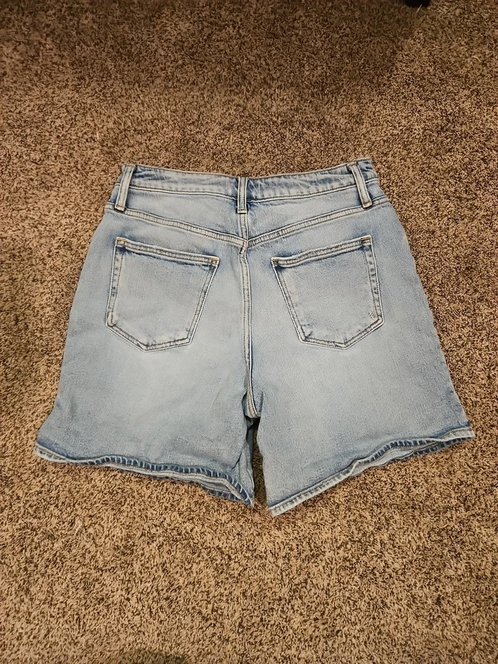 Pantalones Cortos Vaqueros Vintage Años 90 PLATEADOS Cintura Alta Mamá Calce Lavado a Piedra Talla 29 Foto 2 de 3