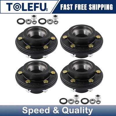 New 6 Lug Trailer Idler Hub Kits 6 on 5.5 6x5.5 for 5200 6000 lbs Axle,Pack of 4