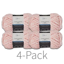 Mainstays Chenille Heathered Yarn, Daylily Pink, 33 Yards, Super Bulky, Pack 