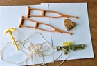 LOT Vintage Hasbro GI Joe Action Figure Toy Accessories Military Guns Crutches