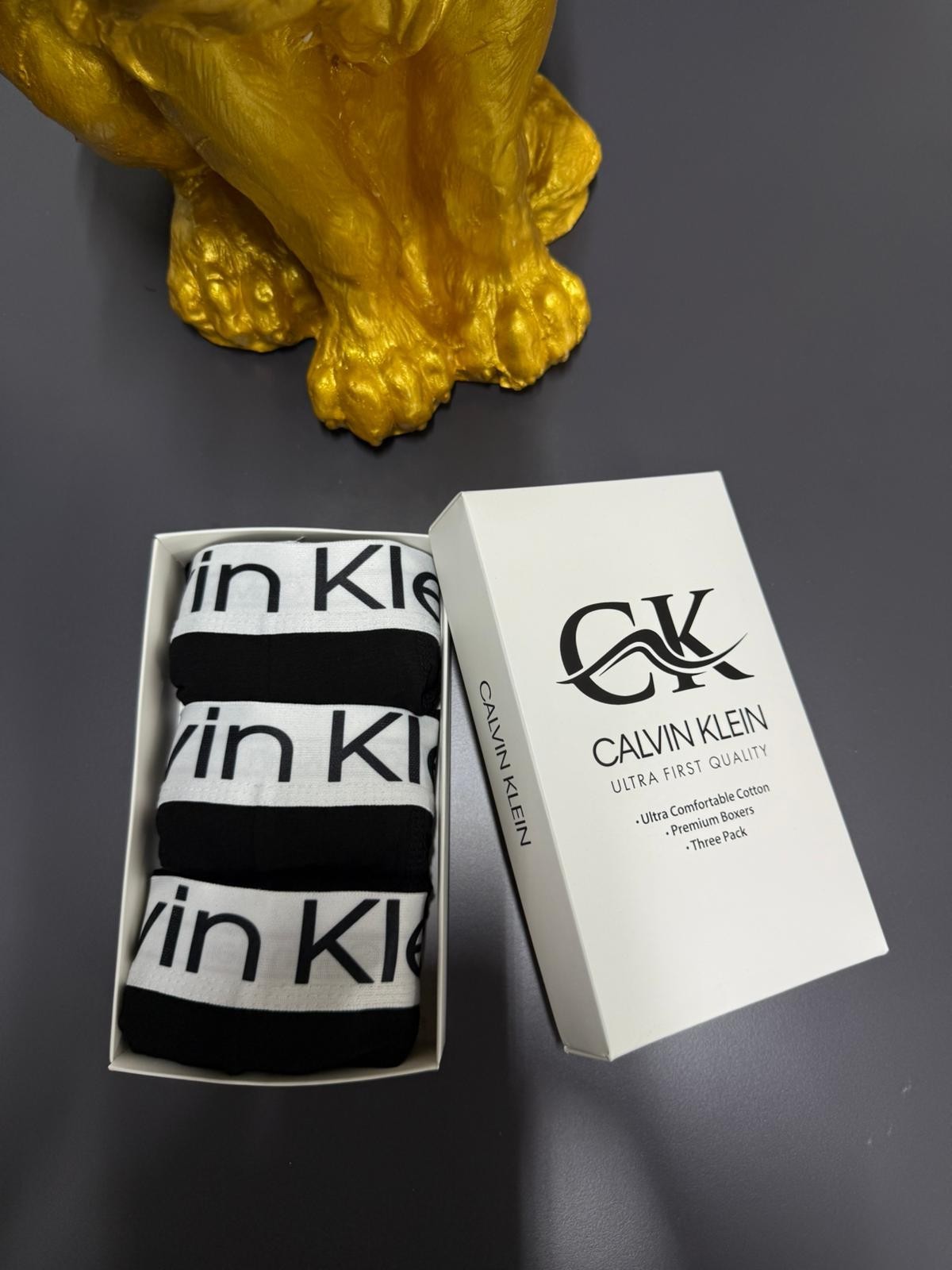 Calvin Klein Cotton Classics Men's Boxer Briefs - Black, ALL SIZES, Pack of 3 thumbnail 2