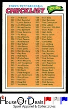 1977 Topps #356 Checklist: 265-396 Baseball Card Unmarked Clean