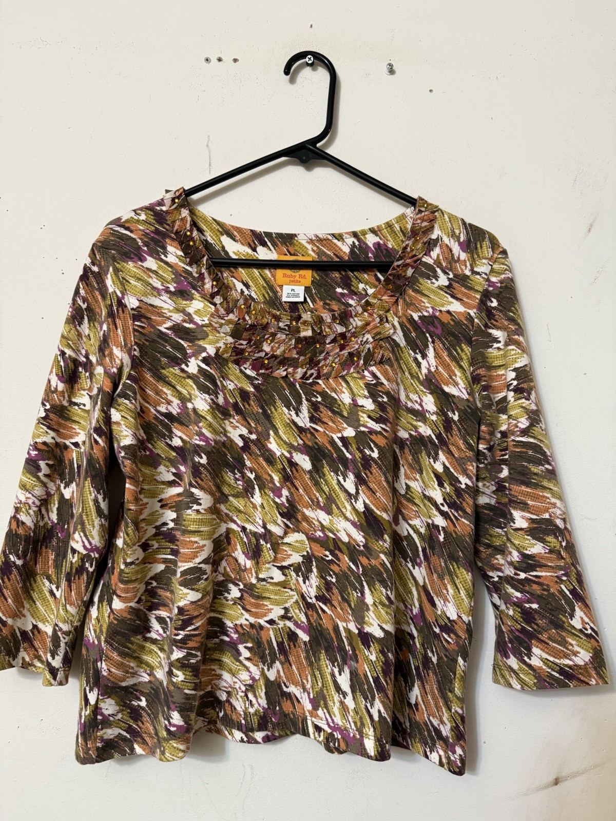 RUBY RD PETITE PULLOVER EMBELLISHED NECKLINE CASU… - image 1