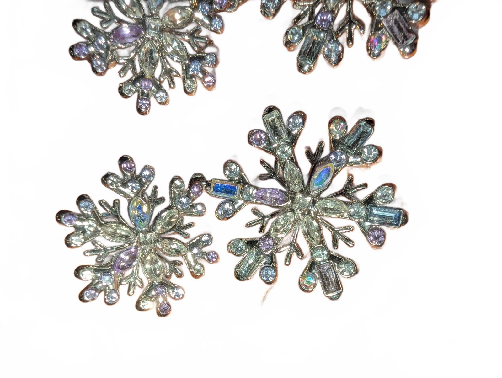 Snowflake Crystal Dangle Earrings - image 4