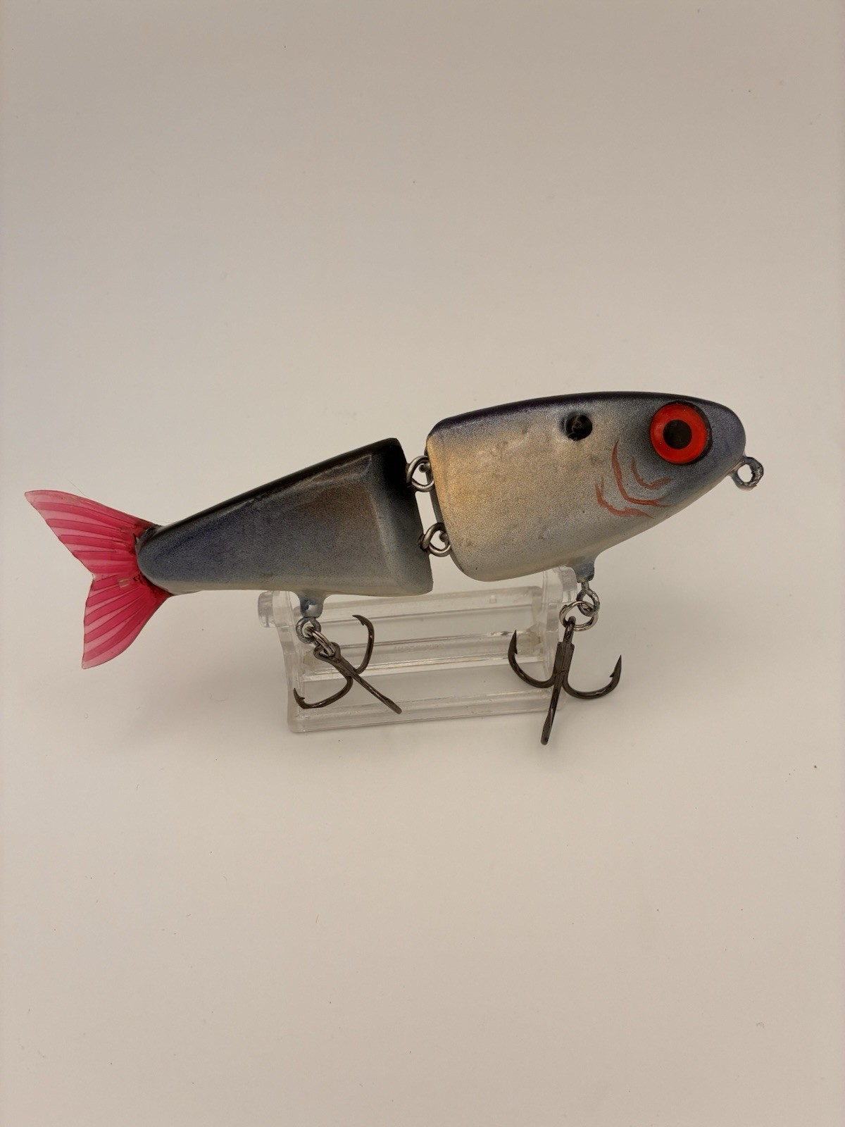 Glider Swimbait In Red Eye Shad Pattern, Slow Sinking Wide Glide, Handmade Wood - Image 1