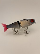Glider Swimbait In Red Eye Shad Pattern, Slow Sinking Wide Glide, Handmade Wood 