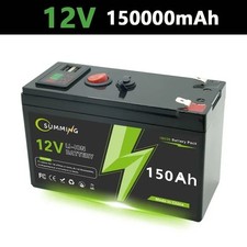 LiFePO4 12V 150Ah Rechargeable Lithium Battery Built-in BM Perfect for Ride