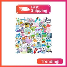 100 Pcs Natural Sciences Stickers Pack, Chemistry, Physics, Biology Experiment V