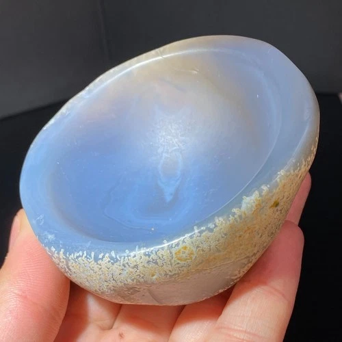 255G Natural agate carved crystal ashtray bowl gift