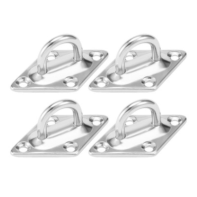 4 Stück 5mm Dicke Quadrat Türhaken Pad Eye Kabinenhaken aus 304 Edelstahl
