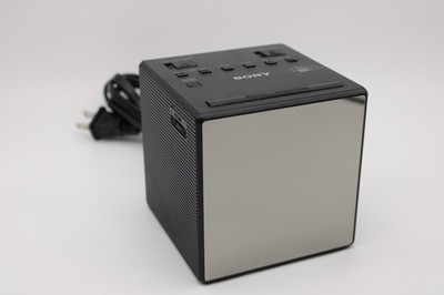 Sony ICF-C1T Digital Dual Alarms Clock Radio - Black Mirrored Cube Works Perfect