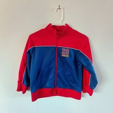 OshKosh Boys Track Jacket Red Blue Colorblock Zip-Up Size 7 Model 28 Lightweight