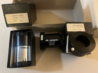 Orion PL 50MM Multi-Coated 2  Eyepiece 08490, T-Adapter & 2 -1.25  Adapter 08768