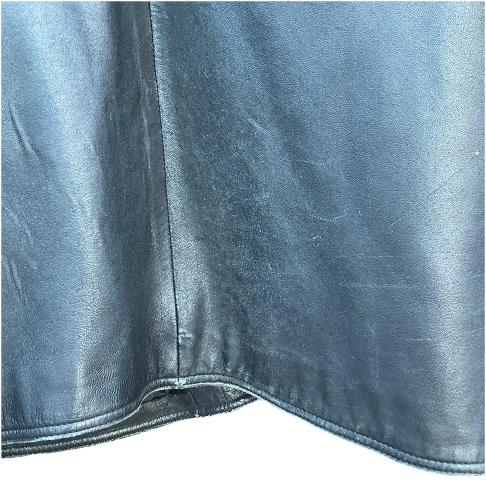 Leather Elements Button Overcoat Black Point Coll… - image 4