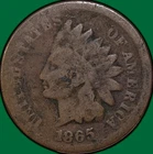 1865 Indian Head Cent Almost Good AG Coin #35469