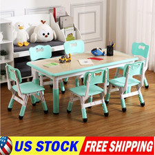 Adjustable Kids Table  6 Chairs Set Multi-Activity Desk FOR Arts  Crafts Study