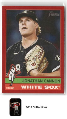 2025 Topps Heritage Red Boarder #323 Jonathan Cannon - White Sox