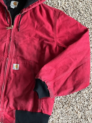Vintage Carhartt J140 Kapuzenjacke dunkelrot Colorway Herren Größe Large hergestellt in den USA - Bild 4 von 10