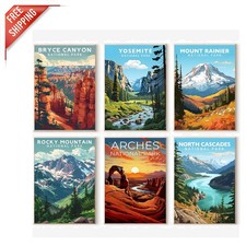 Stress-Relieving 6 Pack Paint by Numbers for Adults - National Park Art Kit