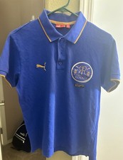 RARE Rajasthan Royals 2008 Champs Cricket IPL Puma Blue Polo Shirt Mens Medium