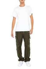 Forever 21 Men's Slim-Fit Drawstring Cargo Pants Olive Medium Medium,