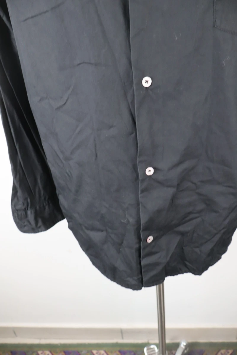 DIESEL Camisa Casual Vintage Hombre Regular M Manga Larga Negro Algodón