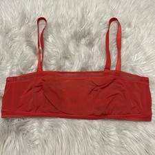 Negative 5 Bra Red Wireless Sheer Back Closure Convertible Straps
